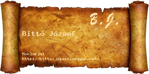 Bittó József névjegykártya